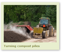Turning compost piles